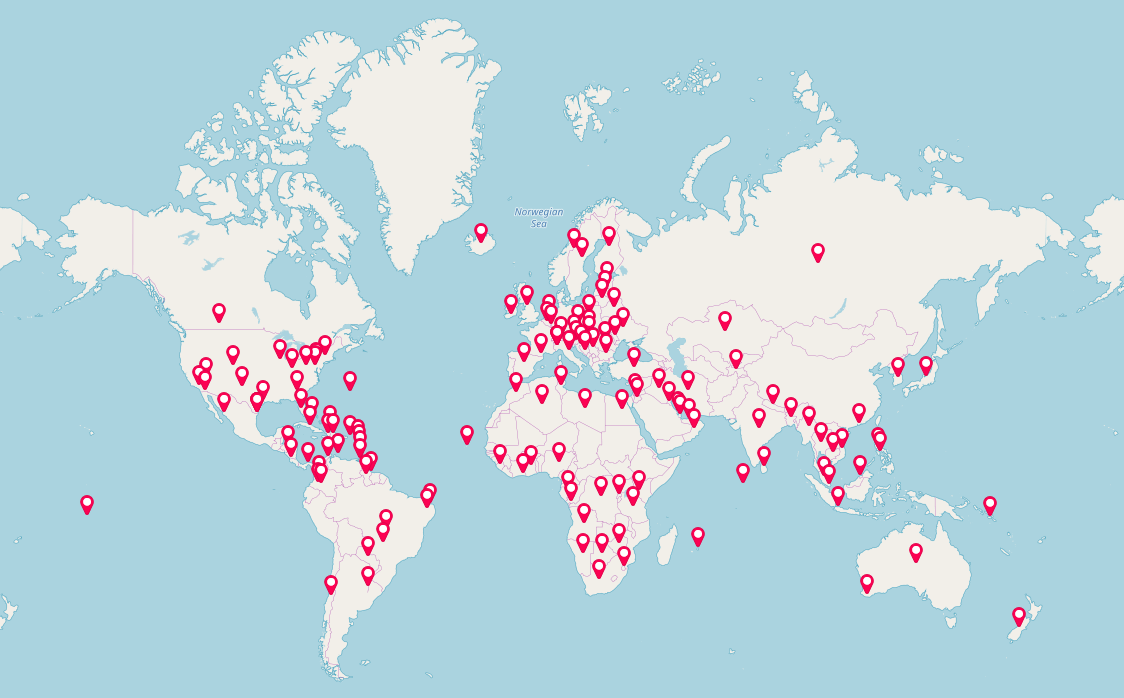 map of visitors from around the world on dontwastemy.energy